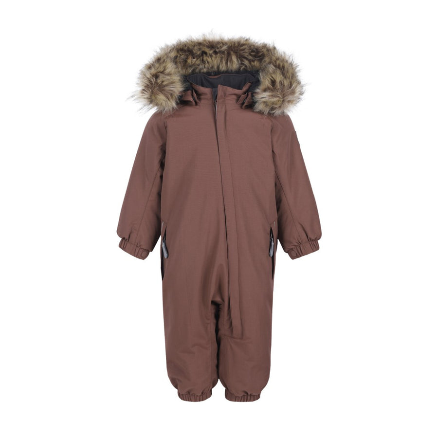 Color Kids | Snowsuit Coverall With Faux Fur - Cinnamon