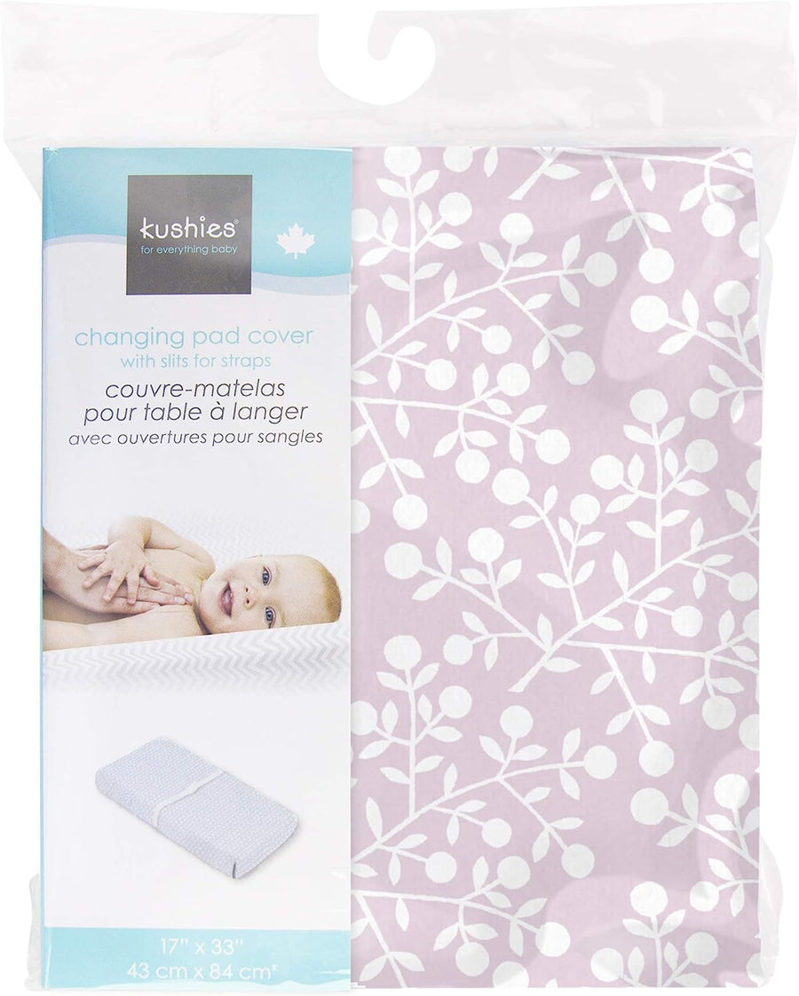 Kushies | Change Pad Cover With Slits - Pink Berries