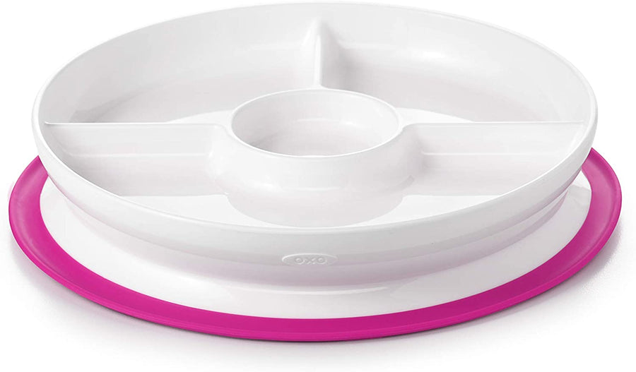 Oxo Tot | Stick & Stay Suction Divided Plate - Pink
