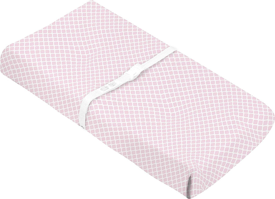 Kushies | Change Pad Cover With Slits - Pink Lattice