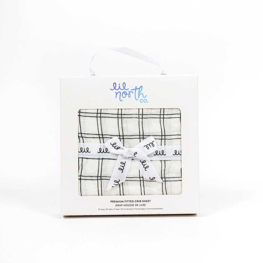 Lil North Co. | Muslin Crib Sheet - Grid