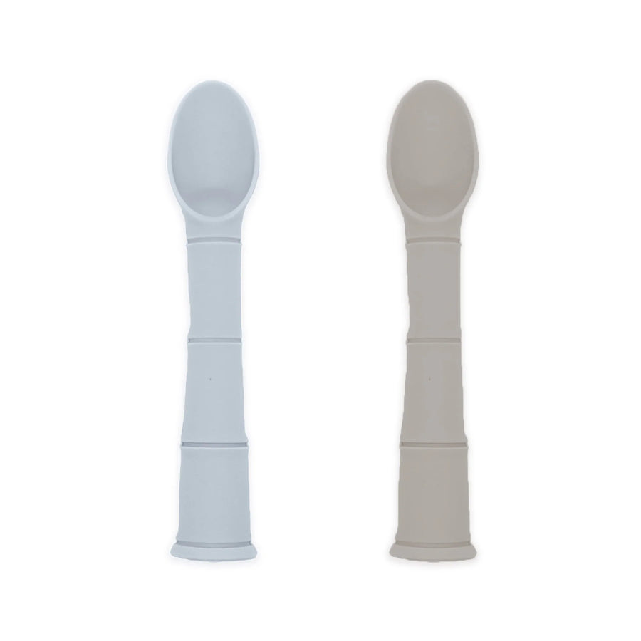 Kushies | Silicone Spoon Set - Blue/Sand