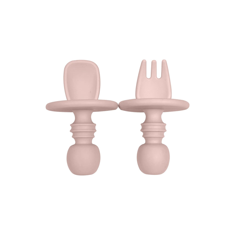 Kushies | Silicone Fork and Spoon Set - Pink