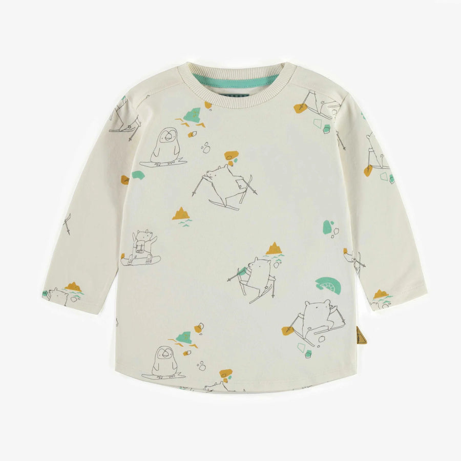 Souris Mini | Cream Ski Print Long Sleeve Shirt