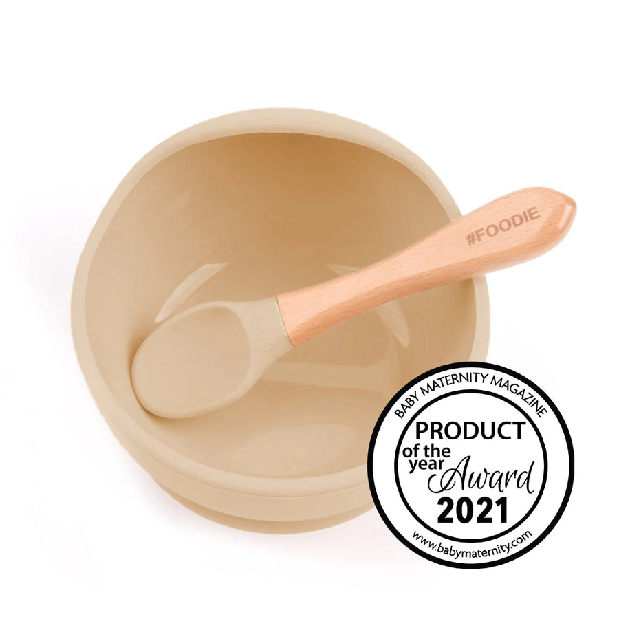 Glitter & Spice | Silicone Suction Bowl and Spoon - Barely Nude