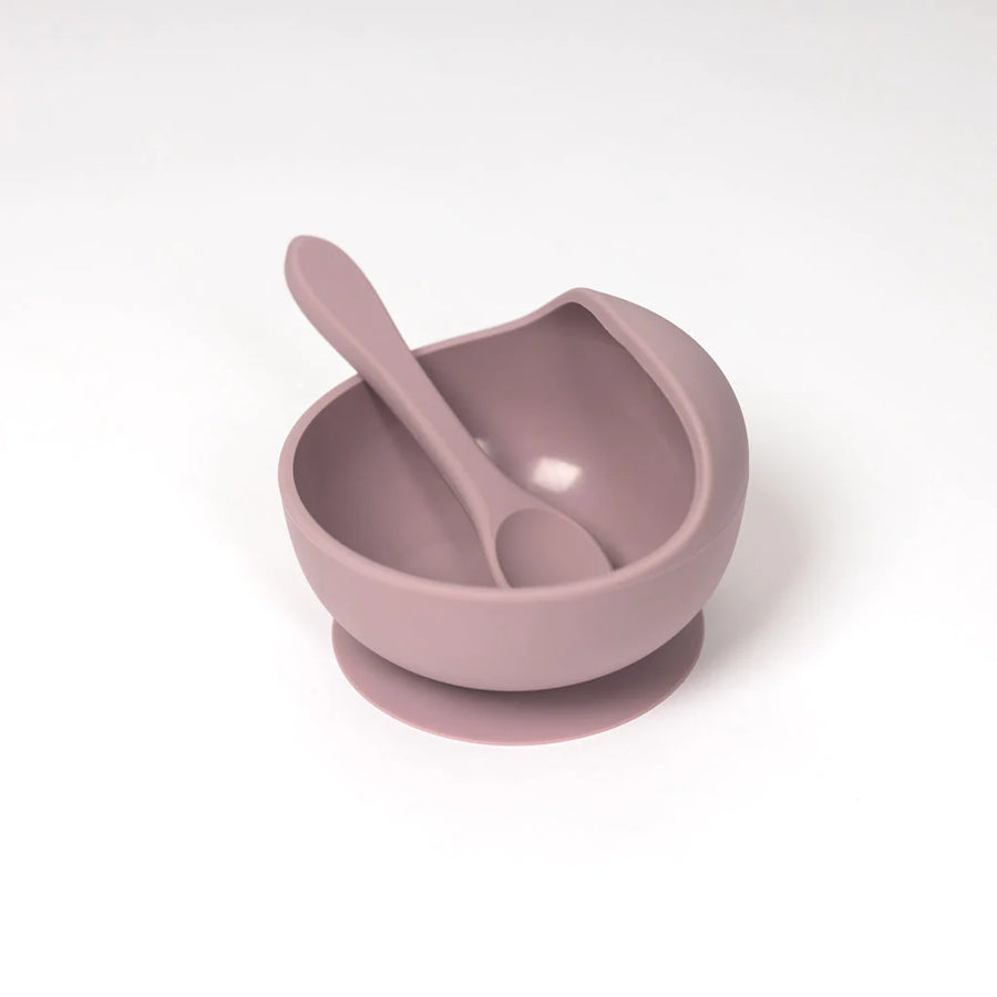 Lil North Co. | Silicone Suction Bowl & Spoon Set - Mauve