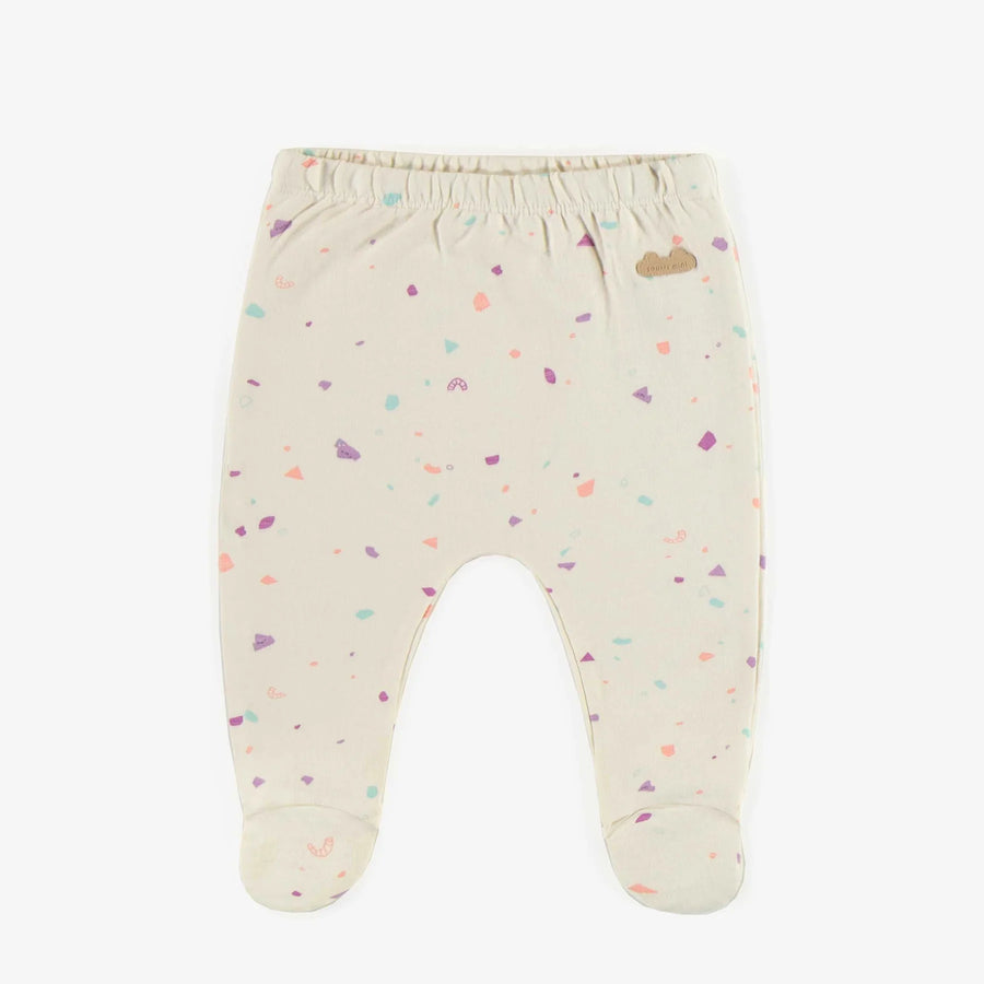 Souris Mini | Multicolour Pattern Cream Pajama Set