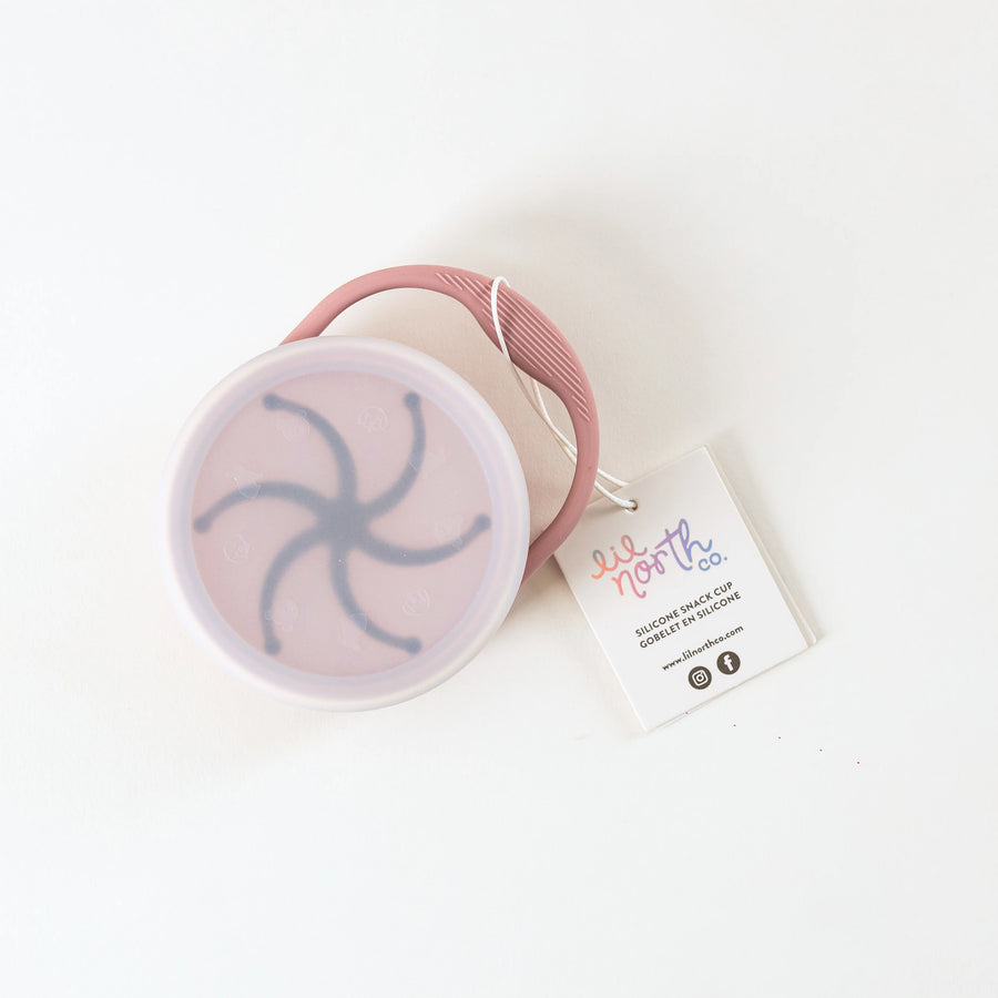 Lil North Co. | Lidded Silicone Snack Cup - Mauve