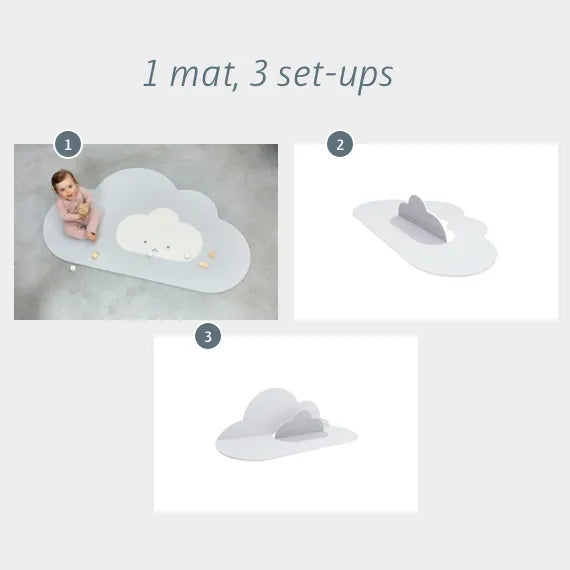 Quut | Head in the Clouds Small Playmat - Pearl Grey