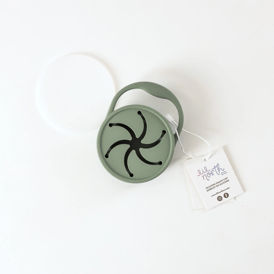Lil North Co. | Lidded Silicone Snack Cup - Sage