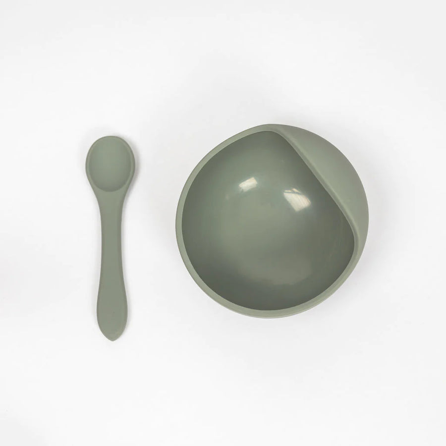 Lil North Co. | Silicone Suction Bowl & Spoon Set - Sage