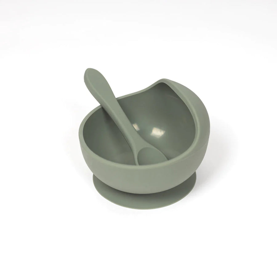 Lil North Co. | Silicone Suction Bowl & Spoon Set - Sage