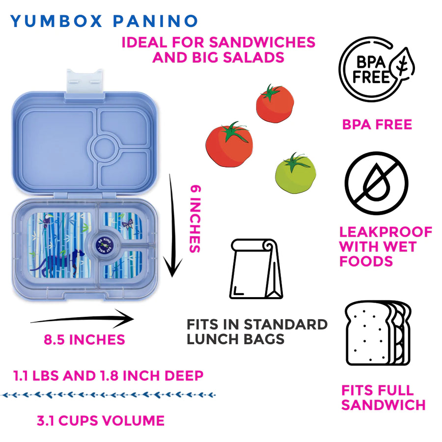 Yumbox | Panino 4 Compartment Bento Box - Hazy Blue