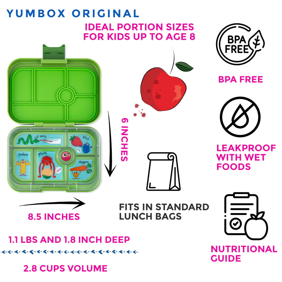 Yumbox | Original 6 Compartment Bento Box - Matcha Green