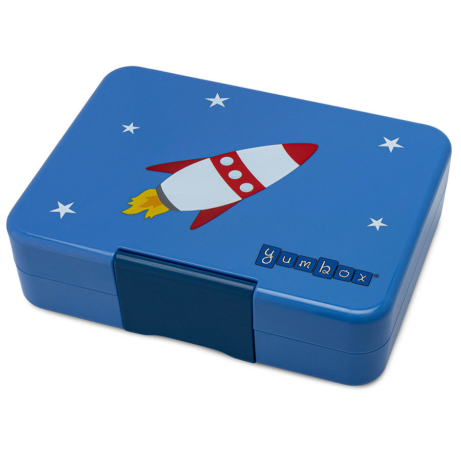 Yumbox | Snack 3 Compartment Bento Box - True Blue Rocket