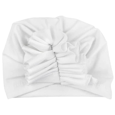 Baby Wisp | Ruffle Turban Headwrap - White