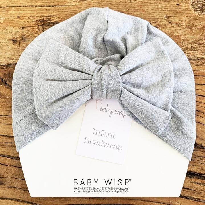 Baby Wisp | Bow Turban Headwrap - Grey
