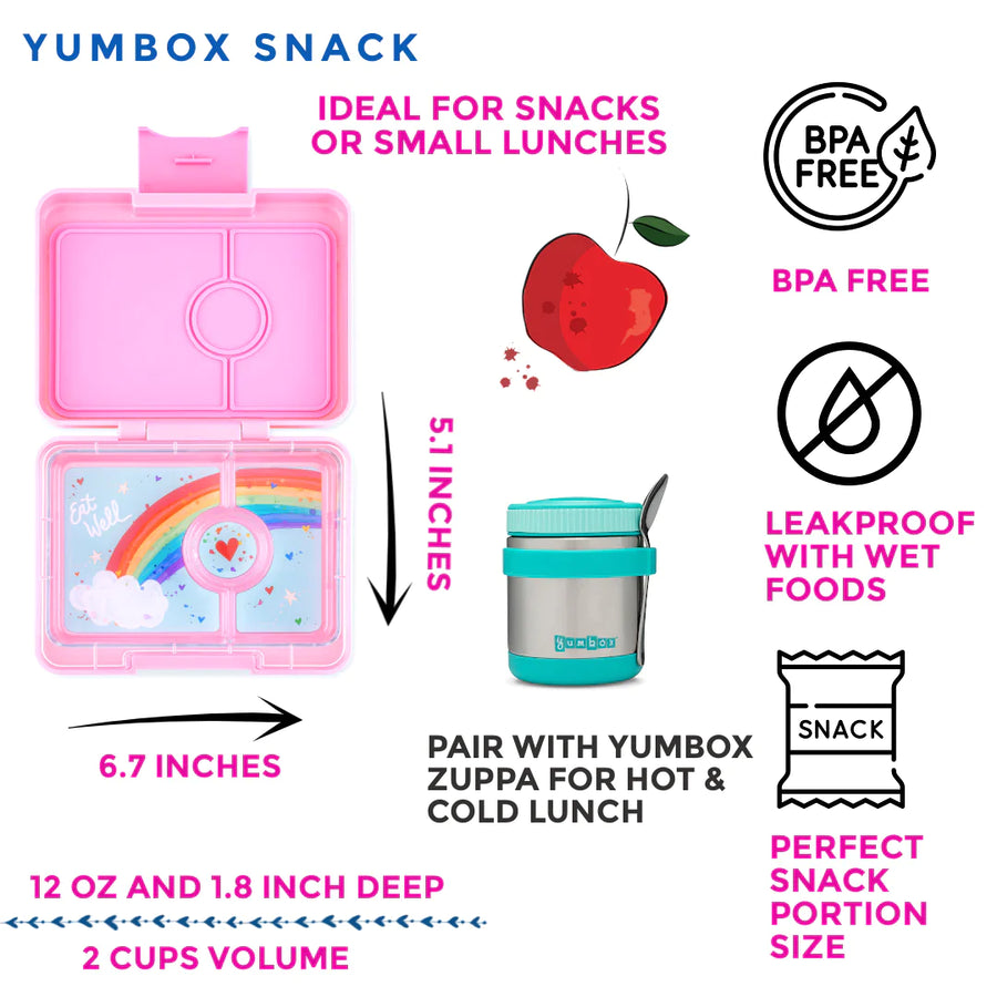 Yumbox | Snack 3 Compartment Bento Box - Fifi Pink