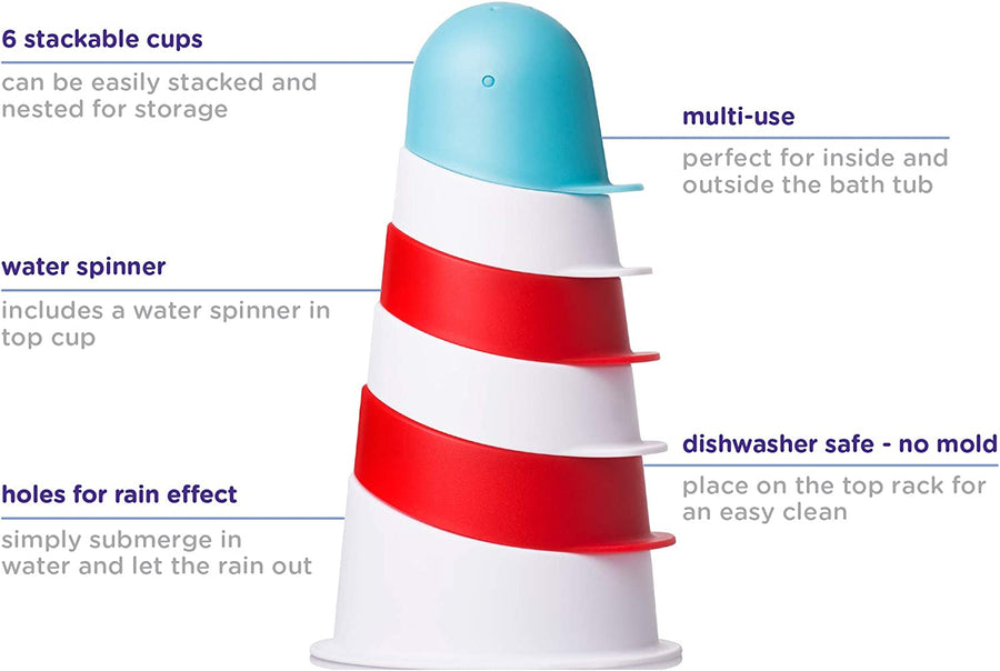Ubbi | Lighthouse Bath Stacking Cups