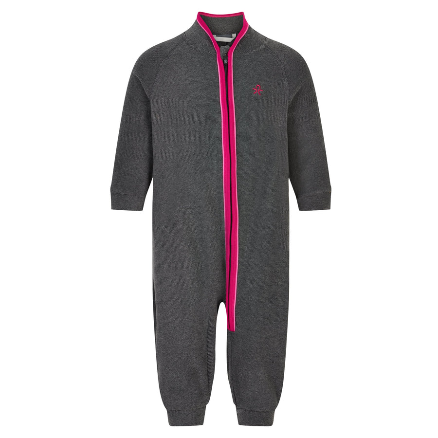 Color Kids | Fleece Base & Mid-layer Coverall - Grey/Pink