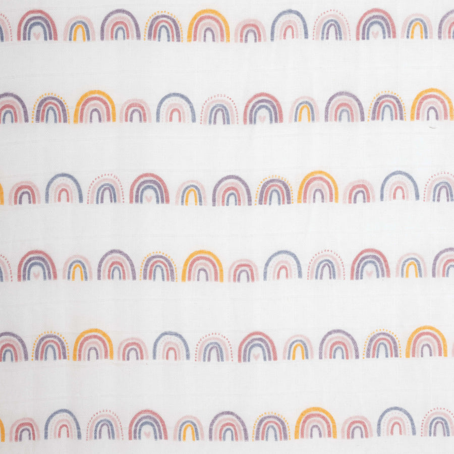 Lil North Co. | Muslin Crib Sheet - Linear Rainbow