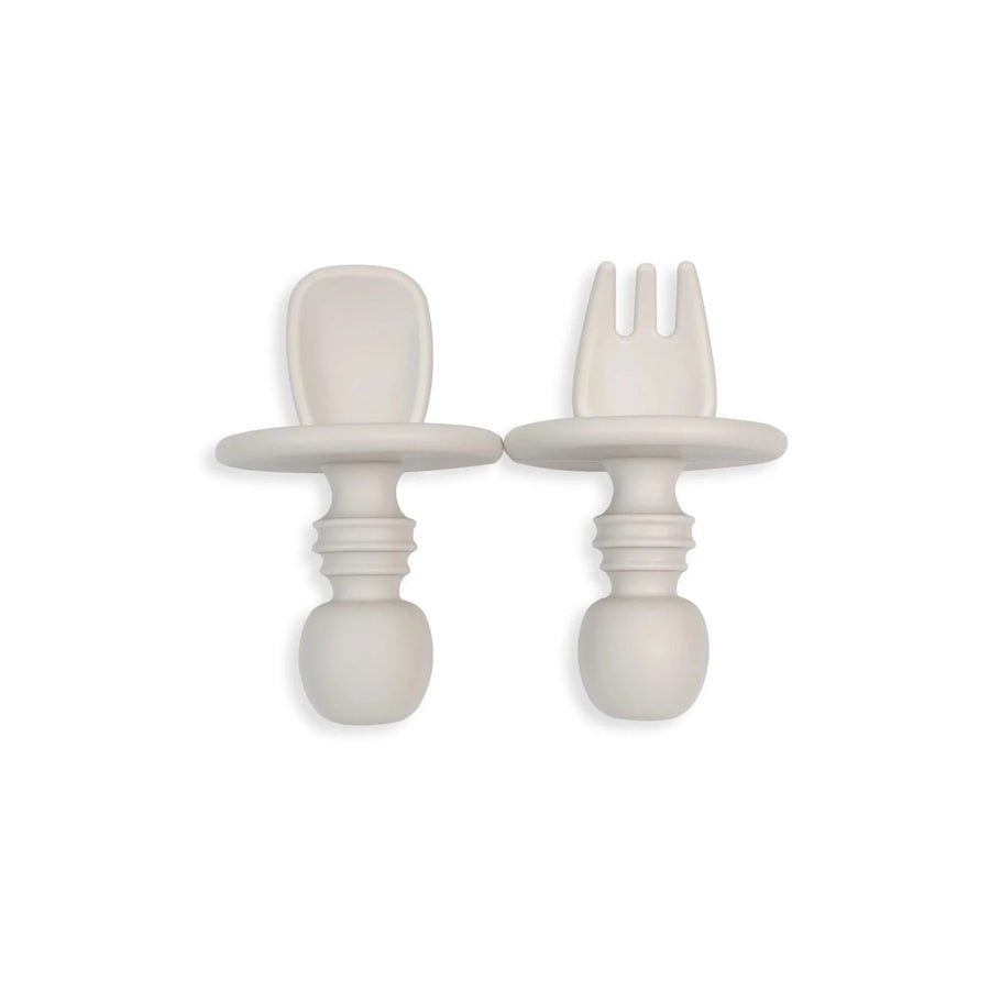 Kushies | Silicone Fork and Spoon Set - Sand