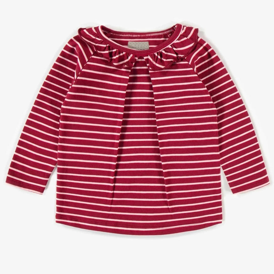 Souris Mini | Red Lined Long Sleeved Top