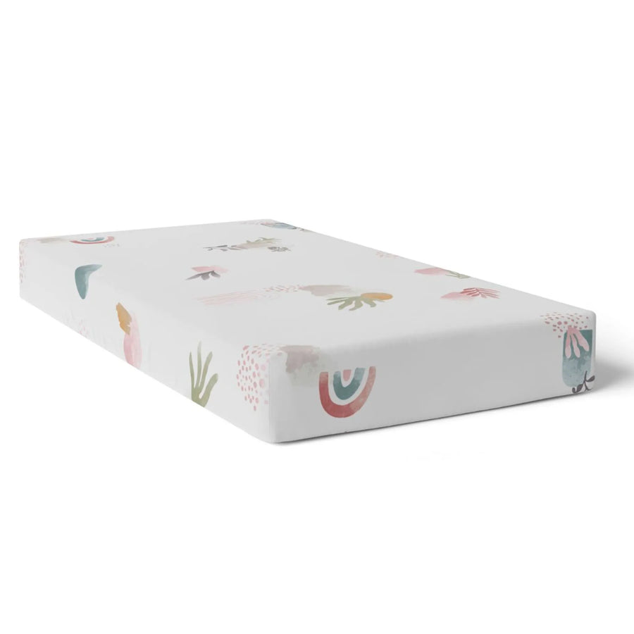Kushies | Percale Cotton Crib Sheet - Floral