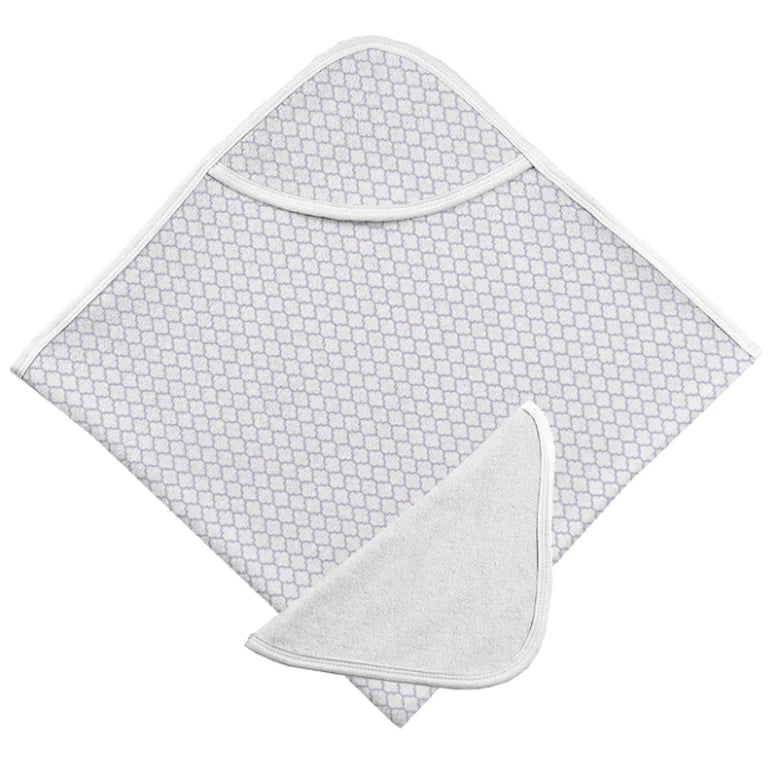 Kushies - Hooded Towel & Washcloth Set - Lilac Ornament