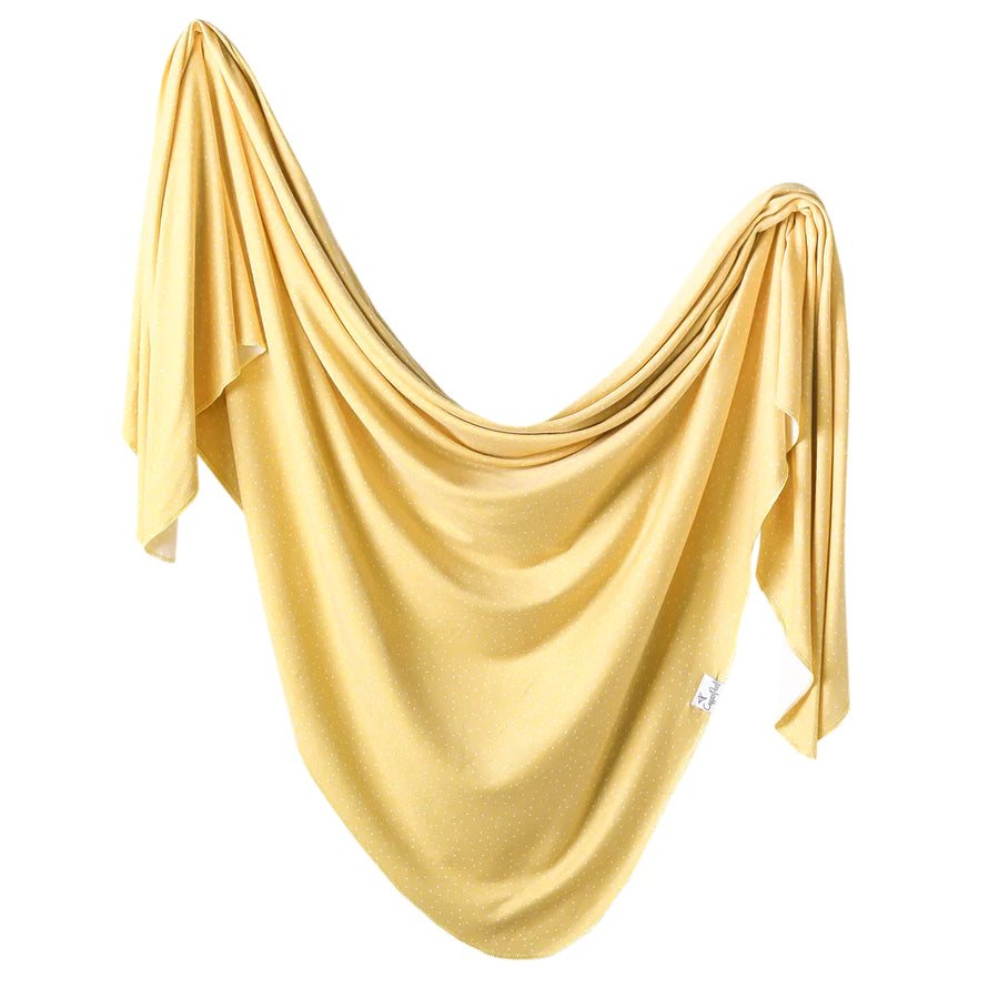 Copper Pearl | Knit Swaddle Blanket - Marigold