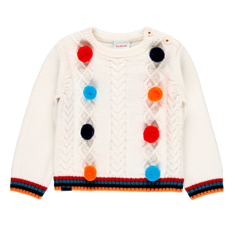 Boboli | Pom Pom Pullover Sweater